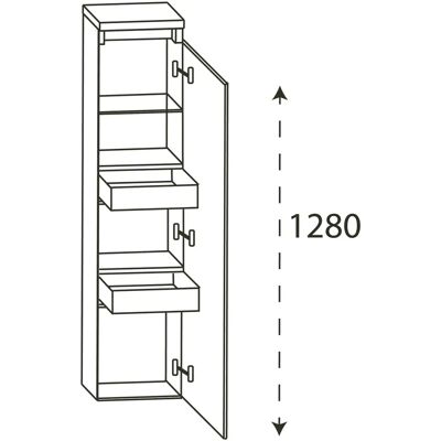 Puris b - essence Mittelschrank - 1 Tür, 2 Schubkästen, Griff Nr. 342 Puris b - essence Mittelschrank - 1 Tür, 2 Schubkästen, Griff Nr. 342