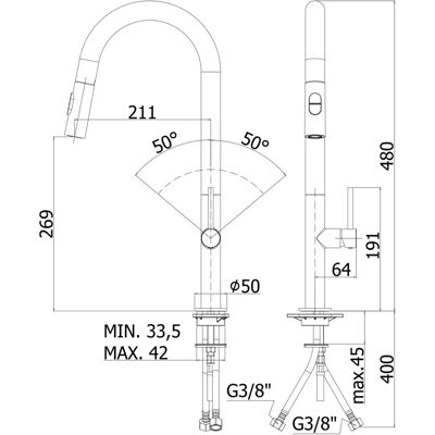 Kronenbach - AQA Design 2.0 - Hoch schwenkbarer Auslauf Kronenbach - AQA Design 2.0 - Hoch schwenkbarer Auslauf