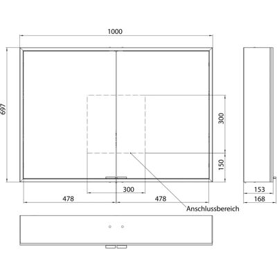 ALLUVION Pluto - 100 cm - 2-türen - Mirror cabinet ALLUVION Pluto - 100 cm - 2-türen - Mirror cabinet