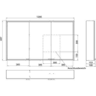 ALLUVION - Pluto Spiegelschrank 120 cm - 120 cm - Spiegelkasten ALLUVION - Pluto Spiegelschrank 120 cm - 120 cm - Spiegelkasten