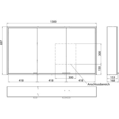 ALLUVION - Pluto Spiegelschrank 130 cm - 3-türig - Bathroom Cabinet ALLUVION - Pluto Spiegelschrank 130 cm - 3-türig - Bathroom Cabinet