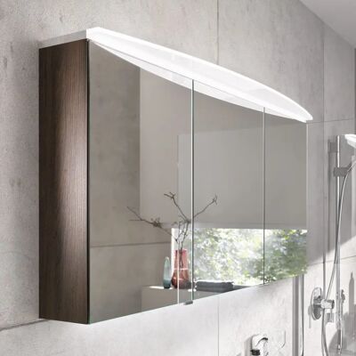 Puris b - helles Spiegelschrank - 140 cm mit 3 Türen und runder LED-Beleuchtung Puris b - helles Spiegelschrank - 140 cm mit 3 Türen und runder LED-Beleuchtung