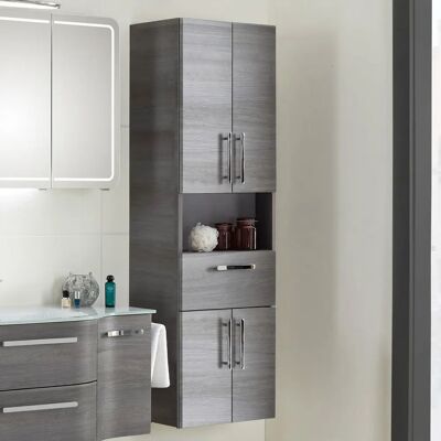 Pelipal Contea Hochschrank - Chrome Gloss - 60x33x168 cm - Mit Fach & Schublade Pelipal Contea Hochschrank - Chrome Gloss - 60x33x168 cm - Mit Fach & Schublade