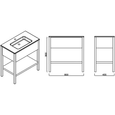 Megabad Loft 2.0 Waschtisch mit Unterschrank - Holzgestell, 1 Schublade, Soft-Close Megabad Loft 2.0 Waschtisch mit Unterschrank - Holzgestell, 1 Schublade, Soft-Close