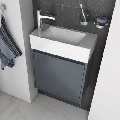 Megabad Profi Collection Pure 2.0 Gäste-WC Waschtisch mit Unterschrank - Sanitärkeramik mit Überlauf Megabad Profi Collection Pure 2.0 Gäste-WC Waschtisch mit Unterschrank - Sanitärkeramik mit Überlauf
