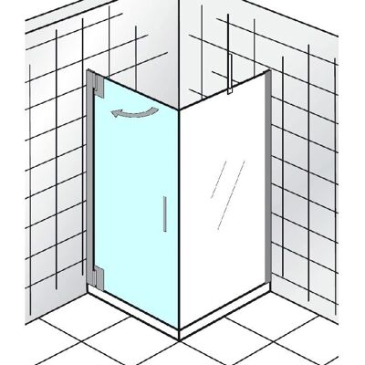 HSK K2P Scharnierdeur - 8 mm Veiligheidsglas - Zijwand - 100x200 cm HSK K2P Scharnierdeur - 8 mm Veiligheidsglas - Zijwand - 100x200 cm
