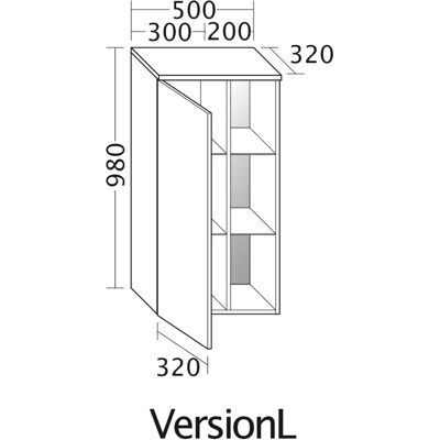 burgbad UHGZ050-L-F3699-G0196 - Schrank mit 1 Tür, 2 Glaseinlegeböden burgbad UHGZ050-L-F3699-G0196 - Schrank mit 1 Tür, 2 Glaseinlegeböden