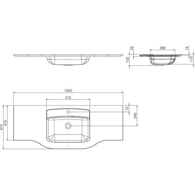 Pelipal - Contea Mineralmarmorwaschtisch 130 cm - Washbasin Pelipal - Contea Mineralmarmorwaschtisch 130 cm - Washbasin