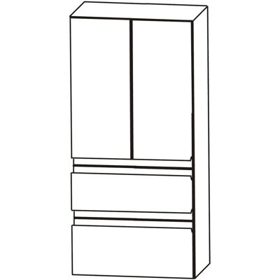 Puris Modell - gerader Mittelschrank - 60x30x128cm - Schrank Puris Modell - gerader Mittelschrank - 60x30x128cm - Schrank