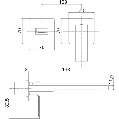 Kronenbach Quara 3.0 - 20 cm Ausladung - Hochglanzchrom - wandmontiert - faucet Kronenbach Quara 3.0 - 20 cm Ausladung - Hochglanzchrom - wandmontiert - faucet