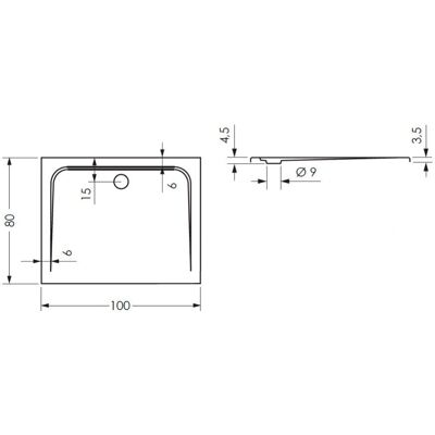 Steinkamp Plan 100x80cm Douchebak - Douchebak Steinkamp Plan 100x80cm Douchebak - Douchebak