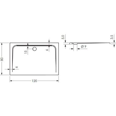 Steinkamp MBRBC12080 - Douchebak 120x80cm - Super plat Steinkamp MBRBC12080 - Douchebak 120x80cm - Super plat