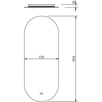Alluvion - Aura - Oval 40x100 - LED direkt indirekt - Spiegel Alluvion - Aura - Oval 40x100 - LED direkt indirekt - Spiegel
