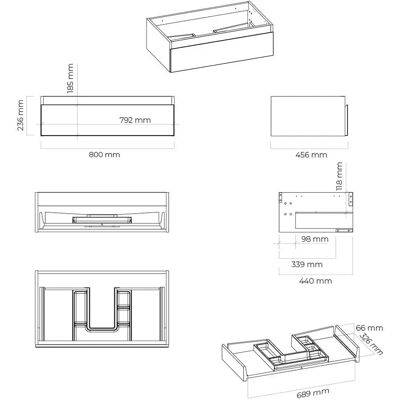OLTENS Vernal Badezimmermöbel-Set - Wandhängender Unterschrank & Konsole - UV-Lack OLTENS Vernal Badezimmermöbel-Set - Wandhängender Unterschrank & Konsole - UV-Lack