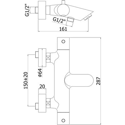 Steinkamp Living Thermostat Bath Faucet - 62019CRST Steinkamp Living Thermostat Bath Faucet - 62019CRST