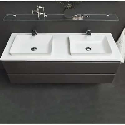 Puris MWP112D1 - Mineralgussplatte mit 2 Aufsatzwaschtischen Puris MWP112D1 - Mineralgussplatte mit 2 Aufsatzwaschtischen