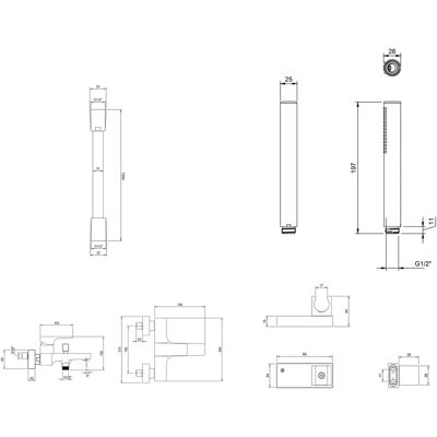 Villeroy & Boch - Taro - Messing - Wandmontage - Duschgarnitur Villeroy & Boch - Taro - Messing - Wandmontage - Duschgarnitur