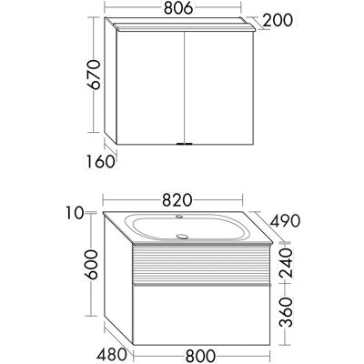 burgbad - G0223 - 80.6x20x67 cm - Badmöbel-Set burgbad - G0223 - 80.6x20x67 cm - Badmöbel-Set
