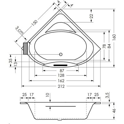 Repabad Taurus 150 Eck-Badewanne - Bad Repabad Taurus 150 Eck-Badewanne - Bad