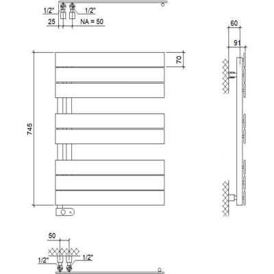 Megabad Profi Collection Plan Open E Badheizkörper - Elektrisch, 60x74.5 cm, Rechts Handtuchöffnung Megabad Profi Collection Plan Open E Badheizkörper - Elektrisch, 60x74.5 cm, Rechts Handtuchöffnung
