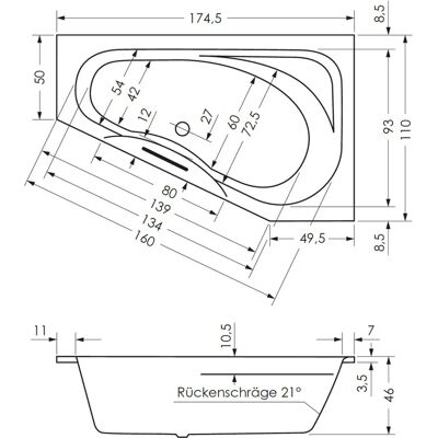 Steinkamp MB10784 - Raumspartbadewanne Steinkamp MB10784 - Raumspartbadewanne