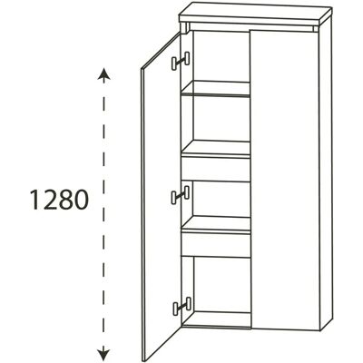 Puris MNA846CGMF793K111341554806 - Schrank mit 2 Türen, 2 Schubkästen - 60,2x30x135 cm Puris MNA846CGMF793K111341554806 - Schrank mit 2 Türen, 2 Schubkästen - 60,2x30x135 cm
