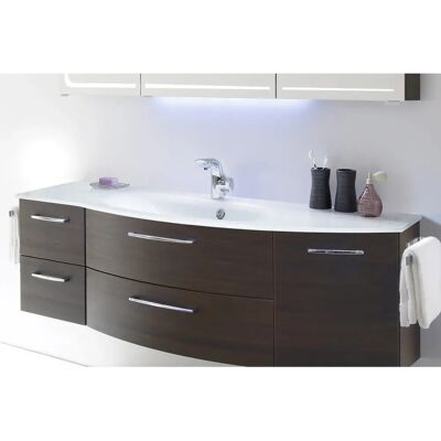 Pelipal Serie 7005 - Rundes Glas-Waschtisch - 152cm - Weiß Pelipal Serie 7005 - Rundes Glas-Waschtisch - 152cm - Weiß