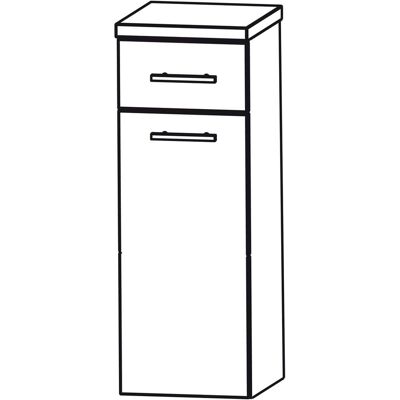 Puris Star Line Highboard - Wäschekippe, Metallschubkasten, Chromgriff Puris Star Line Highboard - Wäschekippe, Metallschubkasten, Chromgriff