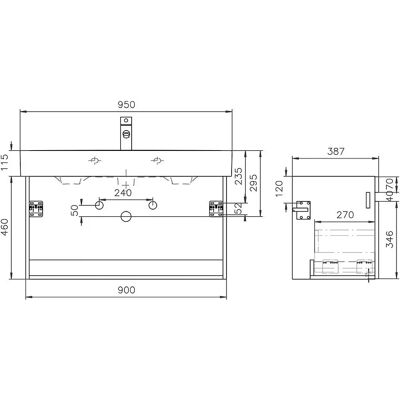 Megabad Lodge Waschtischunterschrank 90 cm - Waschtisch Megabad Lodge Waschtischunterschrank 90 cm - Waschtisch