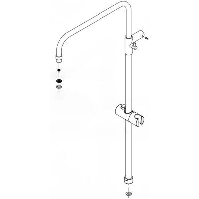 HSK Vervangingsdoucheset - Douchebuis, hoofddouche, connector HSK Vervangingsdoucheset - Douchebuis, hoofddouche, connector