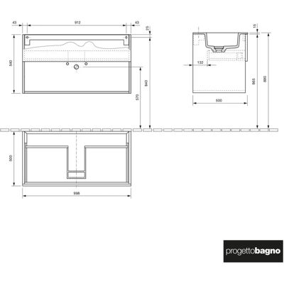 progettobagno Evo 54 Lago Uno Waschtisch mit Unterschrank - Washbasin with vanity unit progettobagno Evo 54 Lago Uno Waschtisch mit Unterschrank - Washbasin with vanity unit