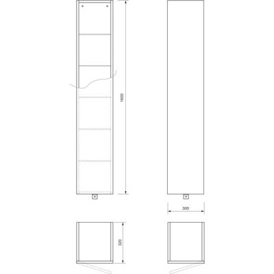 progettobagno Hivo Hoog Kast - Linker Scharnier progettobagno Hivo Hoog Kast - Linker Scharnier