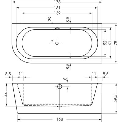 Steinkamp Living Eckbadewanne - 180x80cm, Linke Schürze, Ab- & Überlaufgarnitur Steinkamp Living Eckbadewanne - 180x80cm, Linke Schürze, Ab- & Überlaufgarnitur