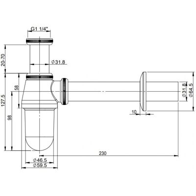 Sturotec STEAT026 - Becher-Siphon 1 1/4" - 32 mm Sturotec STEAT026 - Becher-Siphon 1 1/4" - 32 mm