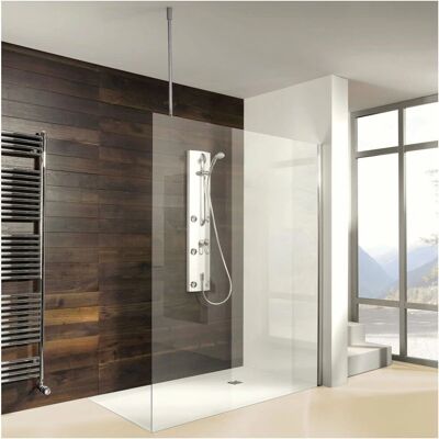 Breuer Entra Walk In Wand - 80 cm, 200 cm hoog, met plafondsteun Breuer Entra Walk In Wand - 80 cm, 200 cm hoog, met plafondsteun