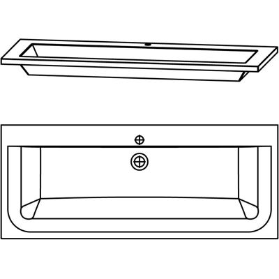 Puris Star Line Glas Möbelwaschtisch - 120 cm - WGS922E82 Puris Star Line Glas Möbelwaschtisch - 120 cm - WGS922E82