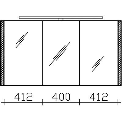 Pelipal S26 Spiegelschrank - Seitl. LED Lichtprofil - 130x17x70 cm Pelipal S26 Spiegelschrank - Seitl. LED Lichtprofil - 130x17x70 cm