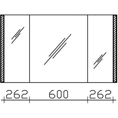 Pelipal S25 Spiegelschrank - LED Lichtprofil - Rechts außen - Spiegelkasten Pelipal S25 Spiegelschrank - LED Lichtprofil - Rechts außen - Spiegelkasten