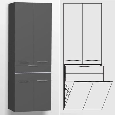 Pelipal Serie 6025 Hochschrank - Wäscherei, Soft-Close, Glaseinlegeböden Pelipal Serie 6025 Hochschrank - Wäscherei, Soft-Close, Glaseinlegeböden