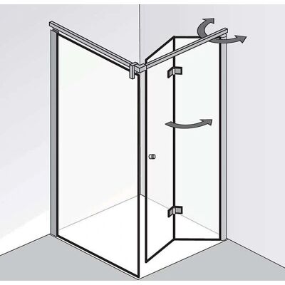 HSK Atelier Plan scharnier vouwdeur voor zijpaneel 100 cm stop rechts - Folding Door HSK Atelier Plan scharnier vouwdeur voor zijpaneel 100 cm stop rechts - Folding Door