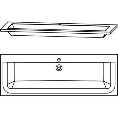 Puris Star Line Waschbecken - 140 cm - Glas Möbel Puris Star Line Waschbecken - 140 cm - Glas Möbel