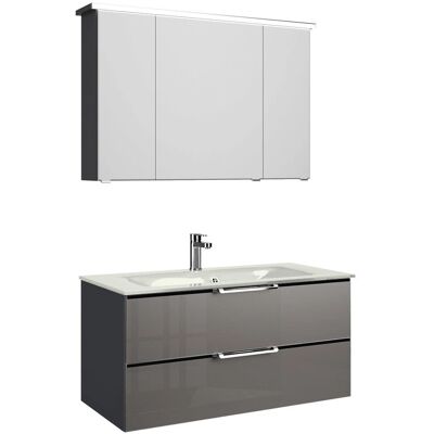 Pelipal Trentino Möbelkombination mit Glaswaschtisch 107 cm, SPS mit LED Profil Pelipal Trentino Möbelkombination mit Glaswaschtisch 107 cm, SPS mit LED Profil