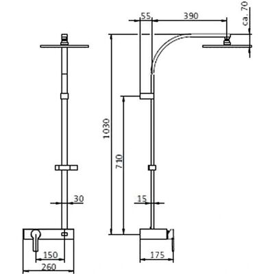 HSK RS 500 Mix - Einhand, Glasablage, Duschschlauch - Brausemischer HSK RS 500 Mix - Einhand, Glasablage, Duschschlauch - Brausemischer