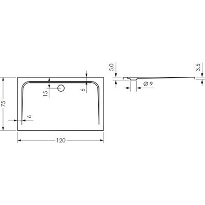 Steinkamp Basis douchebak - 120 x 75 cm - Douchebak Steinkamp Basis douchebak - 120 x 75 cm - Douchebak