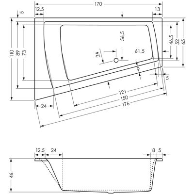 Steinkamp Life Eckbadewanne - 170x110/65 cm, Ecke links Steinkamp Life Eckbadewanne - 170x110/65 cm, Ecke links