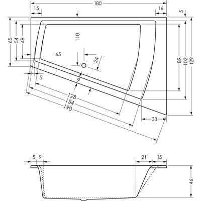 Steinkamp Life Eckbadewanne 180 x 130/65 cm Ecke rechts Steinkamp Life Eckbadewanne 180 x 130/65 cm Ecke rechts
