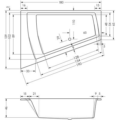 Steinkamp Life Eckbadewanne 180 x 130/65 cm Ecke links Steinkamp Life Eckbadewanne 180 x 130/65 cm Ecke links
