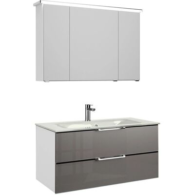 Pelipal Trentino Möbelkombination - Glaswaschtisch, SPS mit LED Profil Pelipal Trentino Möbelkombination - Glaswaschtisch, SPS mit LED Profil