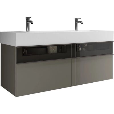 burgbad Yumo Mineralguss Doppelwaschtisch - 131,5cm - Badezimmermöbel burgbad Yumo Mineralguss Doppelwaschtisch - 131,5cm - Badezimmermöbel