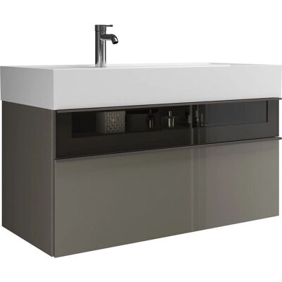 burgbad Yumo Mineralwaschtisch mit Unterschrank - 101,5cm, Weiß burgbad Yumo Mineralwaschtisch mit Unterschrank - 101,5cm, Weiß